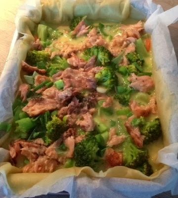Broccolitærte med laks