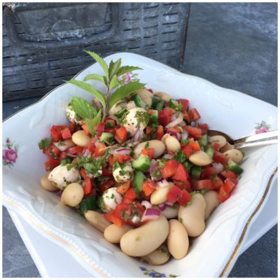 Butterbeanssalat med mini mozzarella
